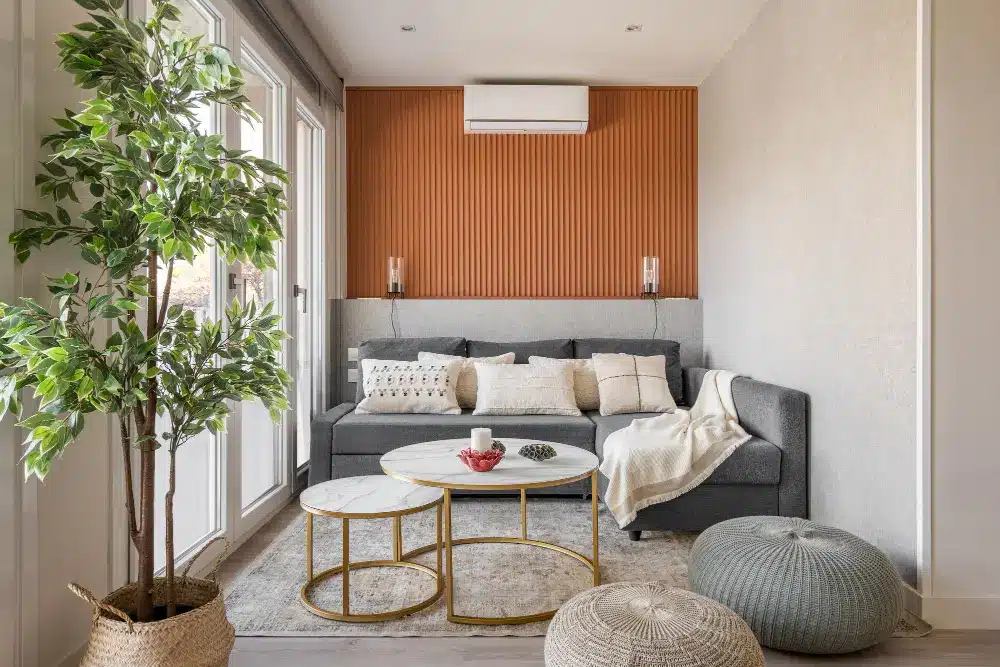 Sala de estar com ar-condicionado residencial personalizado